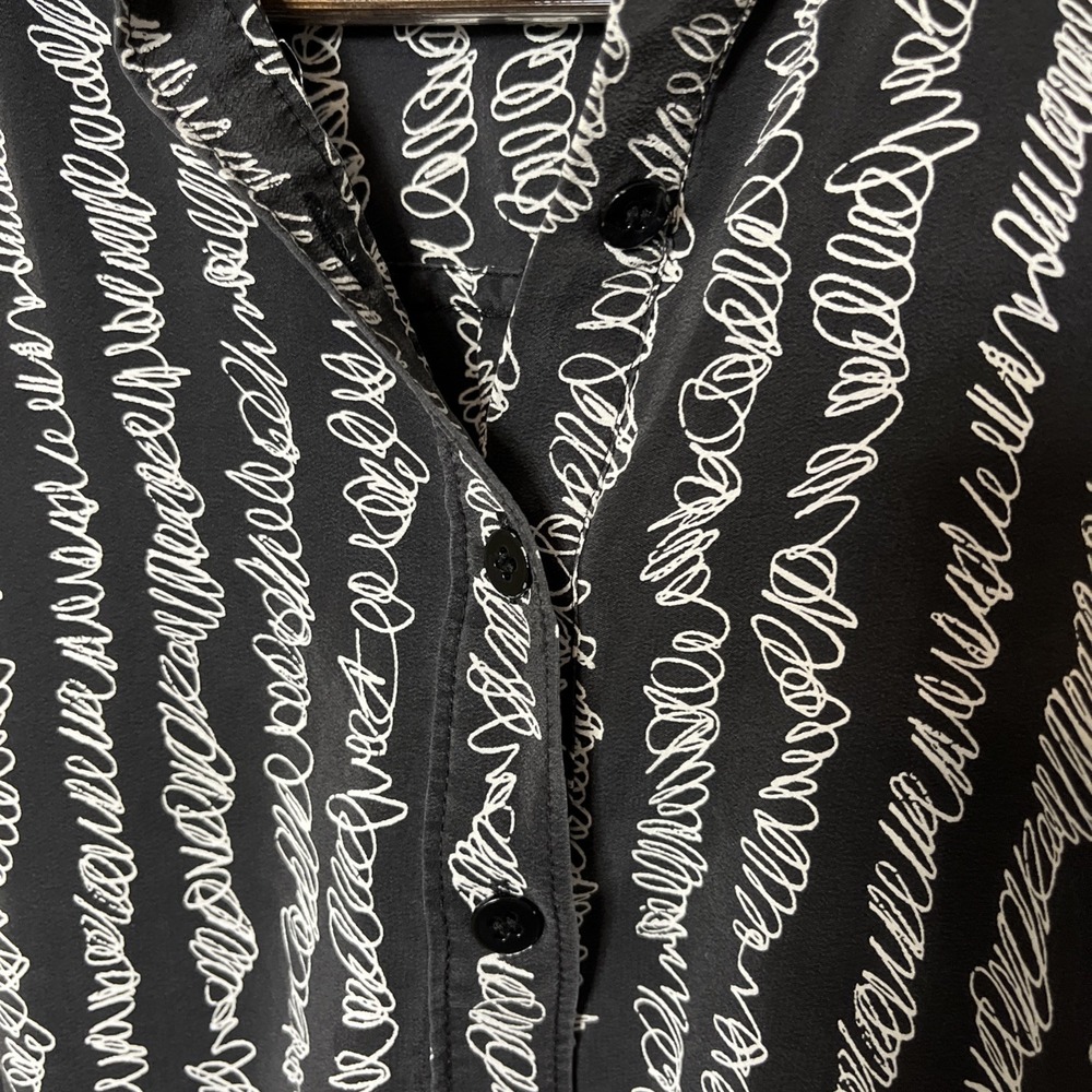 Club Monaco Sz 2 Lanita Shirt Dress Pockets Drawstring Waist 100% Silk Black - Picture 3 of 8